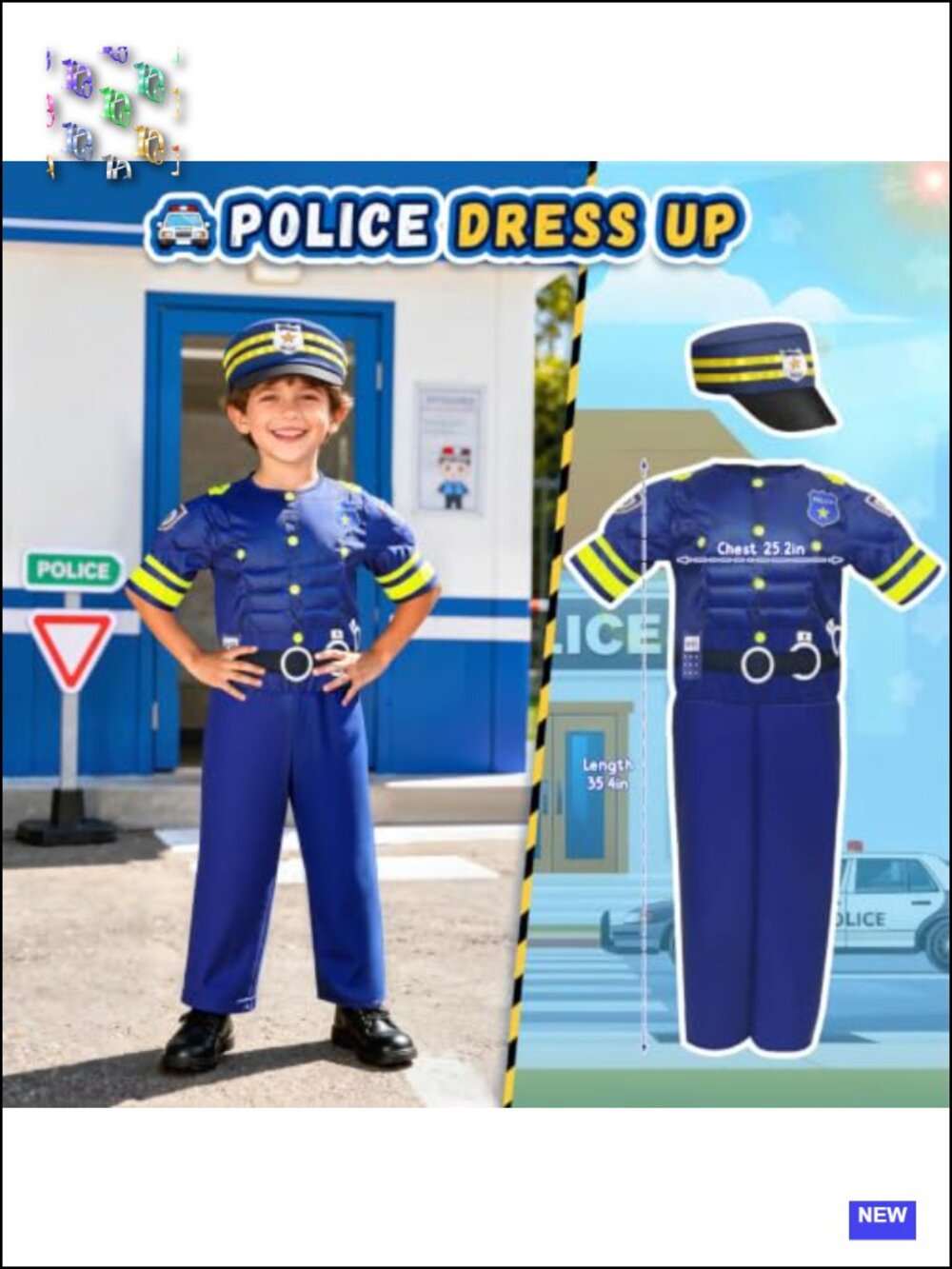 Kids Pretend Role Play Costume Set - Police, Firefighter, Astronaut, Engineer - Picture 3 of 6